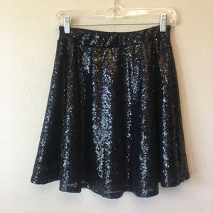 Sequin black skater skirt